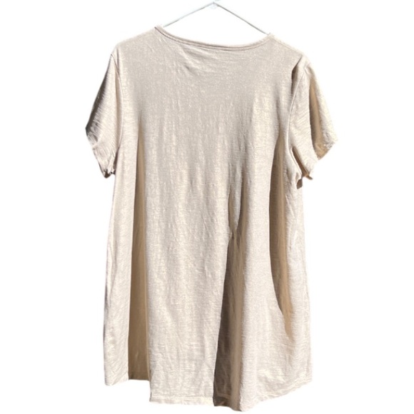 Chico's Shimmery Champagne Gold Short Sleeve High-Low Top Chico’s 3 (US size 16) - Picture 3 of 10